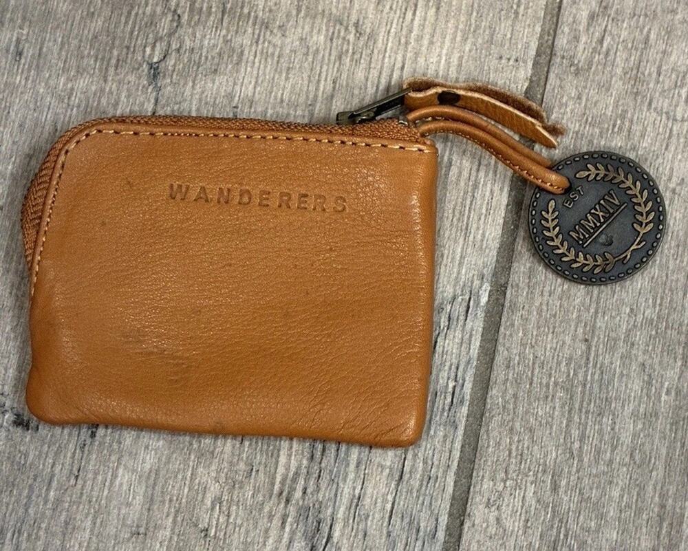 Wanderers Travel Co Genuine Leather Wallet Coin Purse Card Holder Tan